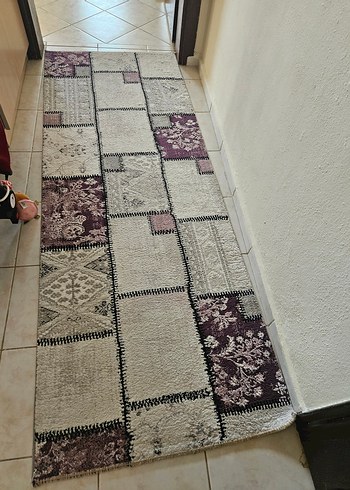 Bohem Çok Renkli Desenli Gri Halı