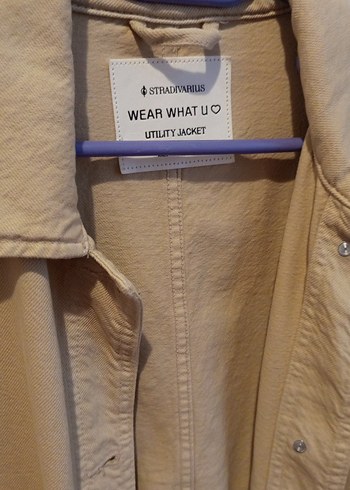 Bej Düğmeli Midi Kot  Kadın Ceket - Görsel 2