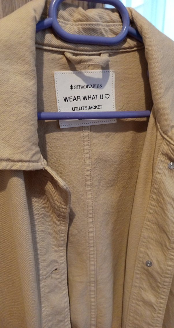 Bej Düğmeli Midi Kot  Kadın Ceket - Görsel 2