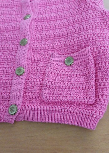 şeker pembe harika bir krop hırka. metal düğme ve cepli - Görsel 3