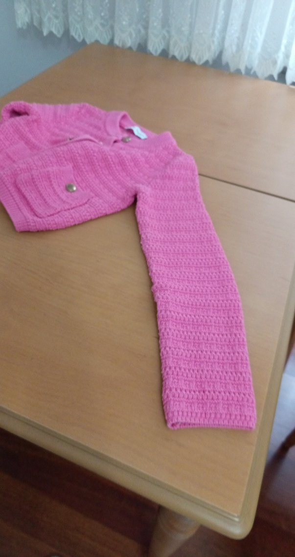 şeker pembe harika bir krop hırka. metal düğme ve cepli - Görsel 4