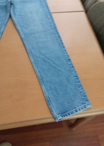 Düğmeli Mavi Kadın Midi Kot Pantolon - Görsel 4