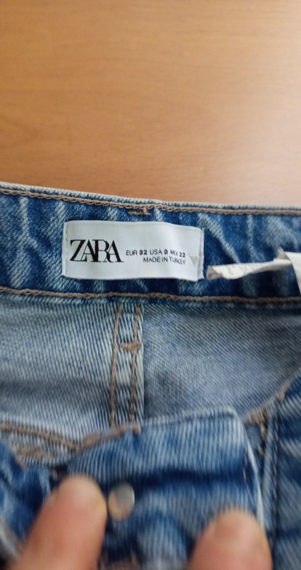 Düğmeli Mavi Kadın Midi Kot Pantolon - Görsel 3