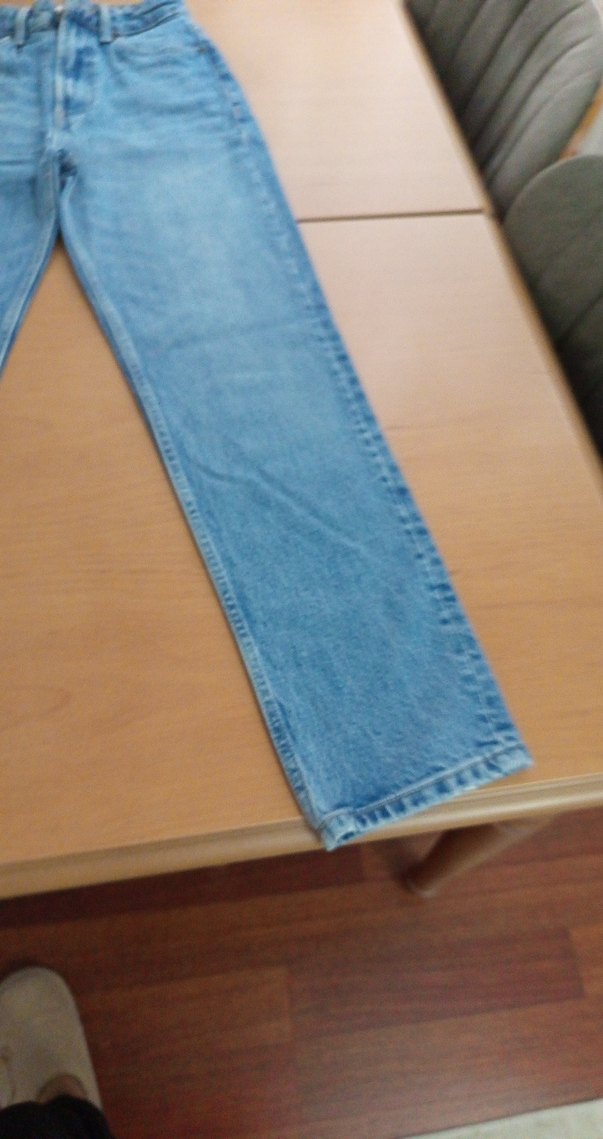 Düğmeli Mavi Kadın Midi Kot Pantolon - Görsel 4