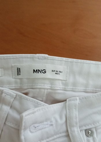 Beyaz Midi Kadın Kot Pantolon - Görsel 2