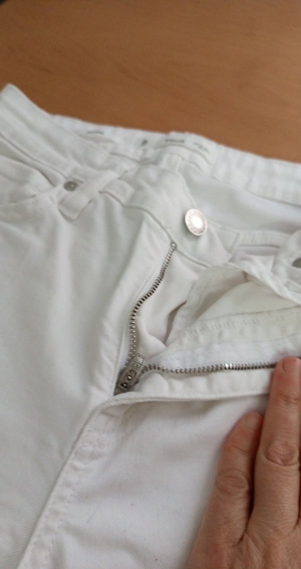 Beyaz Midi Kadın Kot Pantolon - Görsel 4