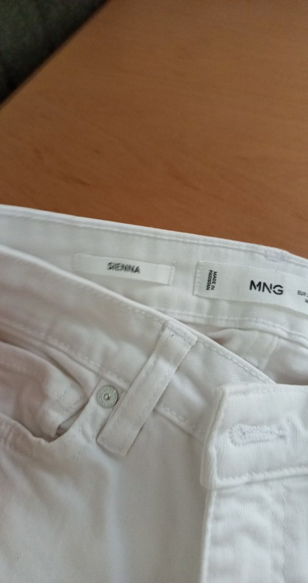 Beyaz Midi Kadın Kot Pantolon - Görsel 3