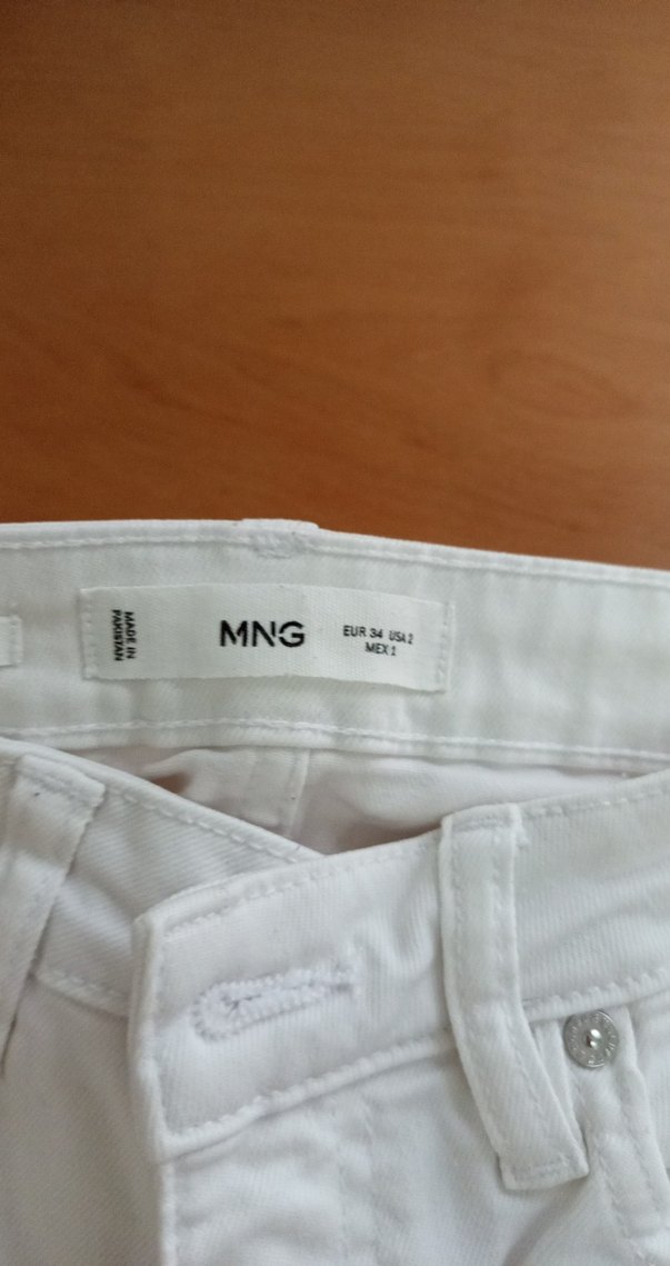 Beyaz Midi Kadın Kot Pantolon - Görsel 2