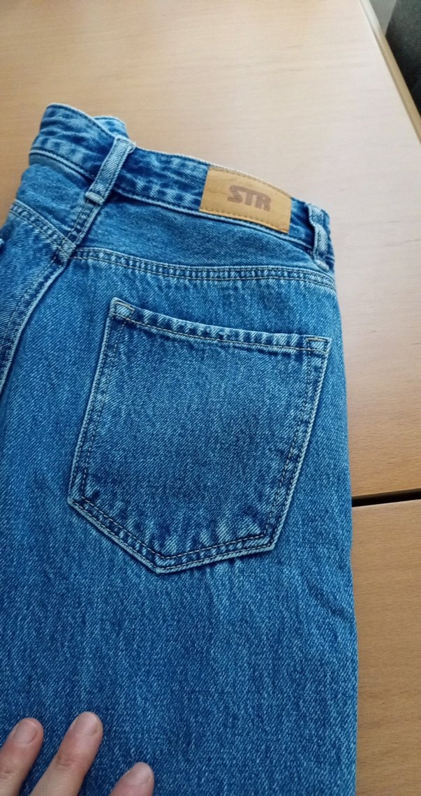 Kadın Mavi Düğmeli Rahat Kesim Jean - Görsel 5