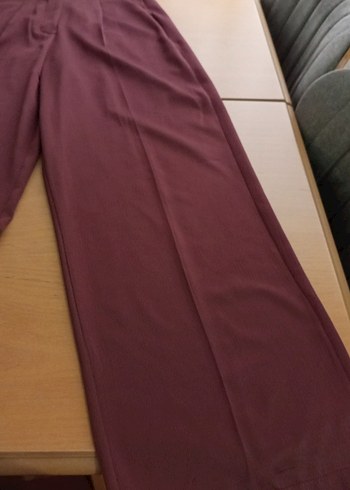 kahverengi saten Kadın Kumaş Pantolon - Görsel 5