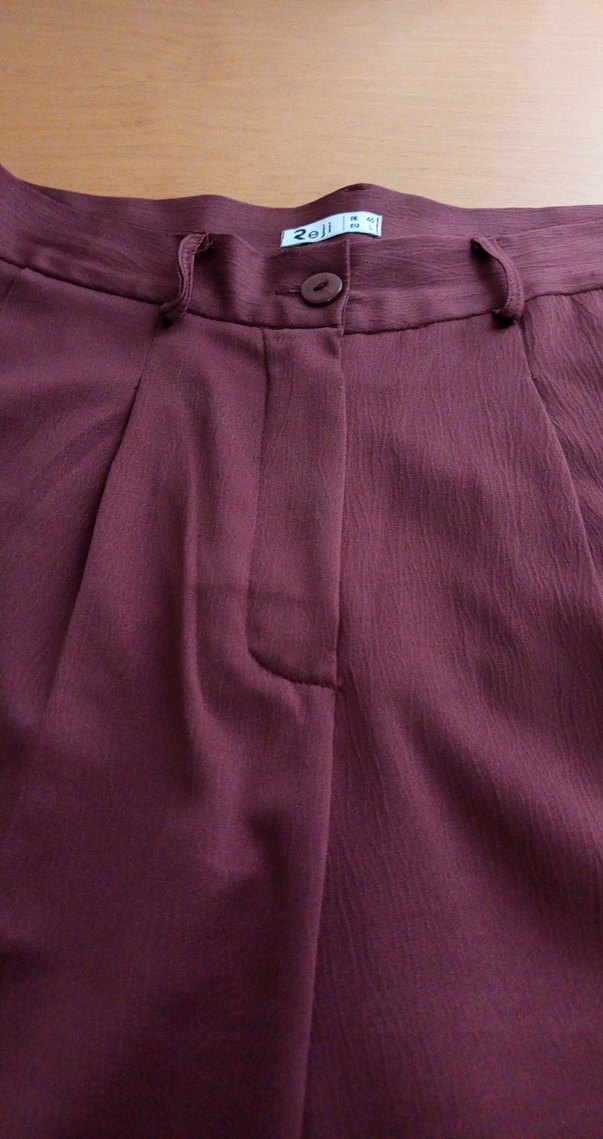 kahverengi saten Kadın Kumaş Pantolon - Görsel 4