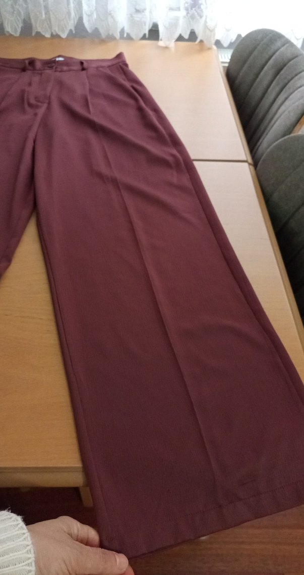 kahverengi saten Kadın Kumaş Pantolon - Görsel 5