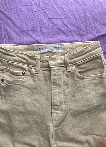 34 Beden Krem renkli kot pantolon