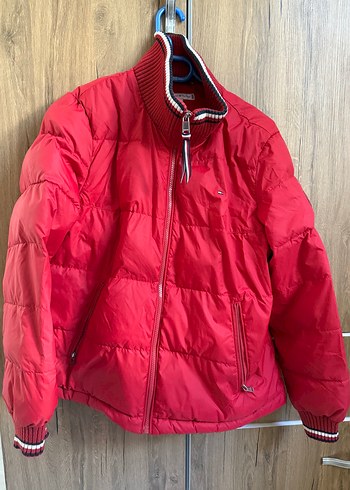 Tommy Hilfiger Kırmızı Fermuarlı Kadın Kışlık Ceket