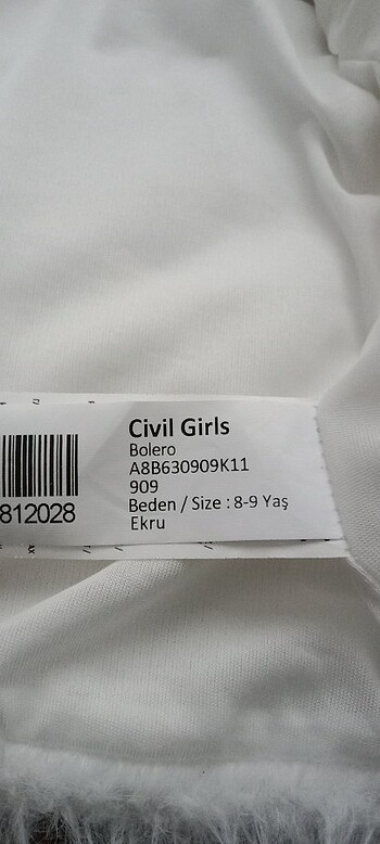 8 Yaş Beden Kız çocuk bolero
