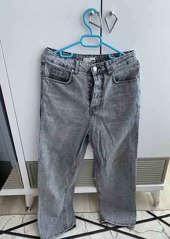Gri Bol Kesim jean erkek pantolonu