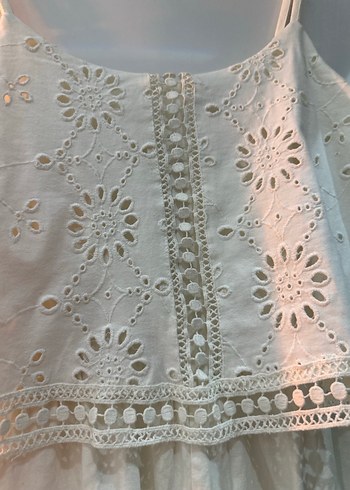 Beyaz dantel detaylı tulum - Görsel 9