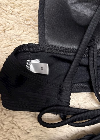 34 Beden siyah Renk Siyah Strappy Kadın Bikini Takımı