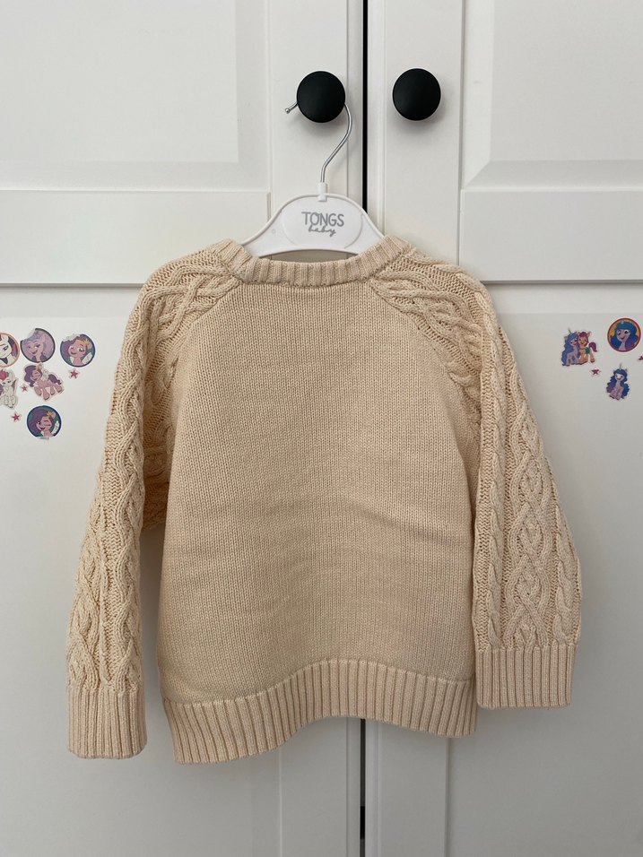 Bej çocuk Örgü Kazak - Görsel 2