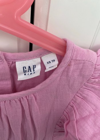 Kız Çocuk Pembe Fırfırlı Keten Elbise - Görsel 3