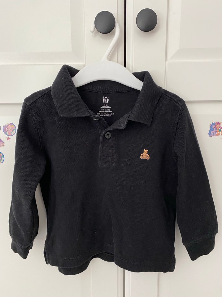 Erkek Çocuk Siyah Uzun Kollu Polo Tişört - Görsel 3