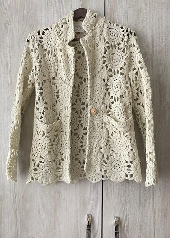ZARA Dantel İşlemeli Bohem Örgü Kadın Ceket