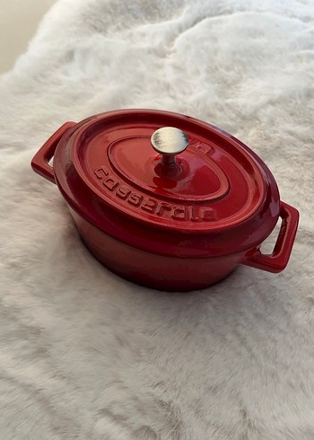 Kırmızı Döküm Tencere 10 cm - Görsel 2