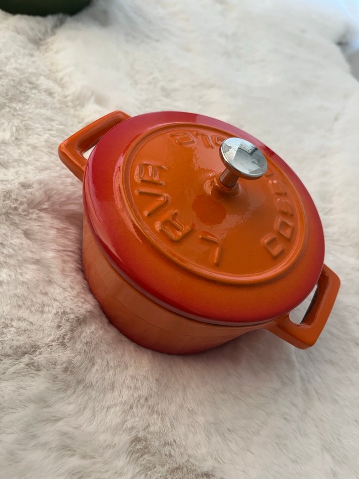 Kırmızı Döküm Tencere 10 cm - Görsel 4