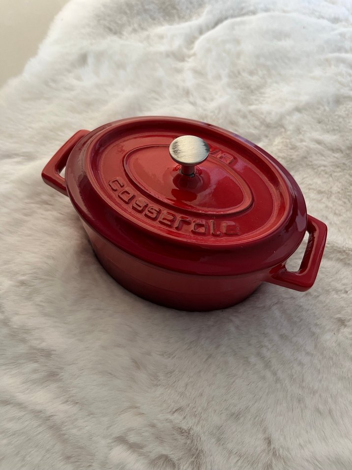 Kırmızı Döküm Tencere 10 cm - Görsel 2