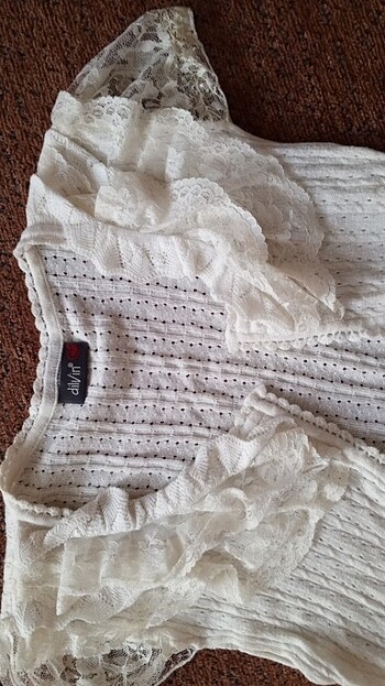 Yelek dantelli beyaz - Görsel 3