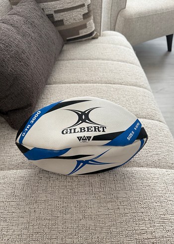 Gilbert Rugby Topu, Size 5, Beyaz-Mavi