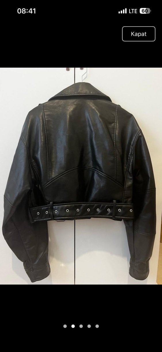 Siyah Deri Ceket - Görsel 2