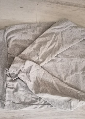 s Beden Gri Kadın Sweatshirt, Yuvarlak Yaka, Rahat Kesim
