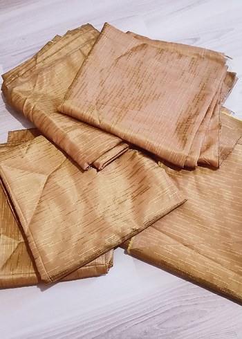 Bej Parlak Düz perde kumaşları - Görsel 5
