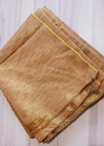 Bej Parlak Düz perde kumaşları - Görsel 4