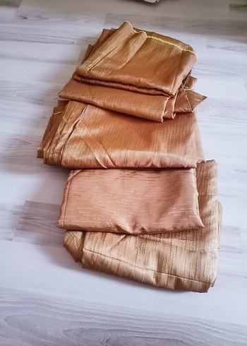 Bej Parlak Düz perde kumaşları - Görsel 2