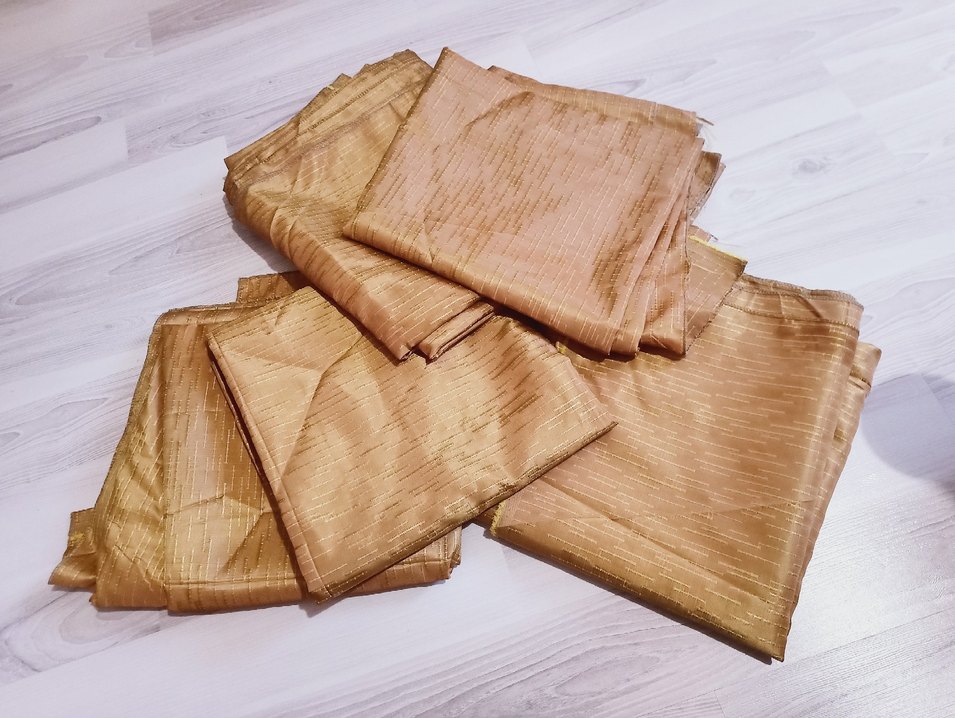 Bej Parlak Düz perde kumaşları - Görsel 5