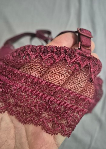 s Beden bordo Renk Bordo Bohem Dantelli Midi Sütyen