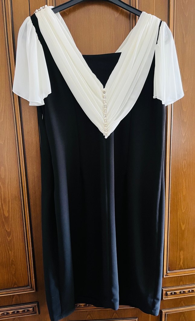 Siyah Drapeli Uzun Elbise - Görsel 2