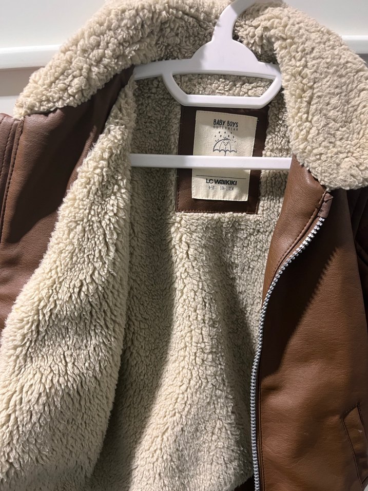 Kürklü Erkek Çocuk Deri Ceket - Görsel 2