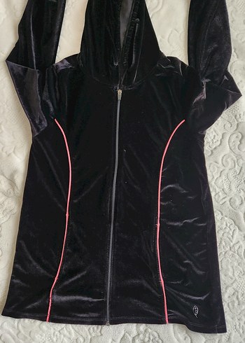 Fermuarlı Siyah Kadın Midi eşofman üstü - Görsel 2