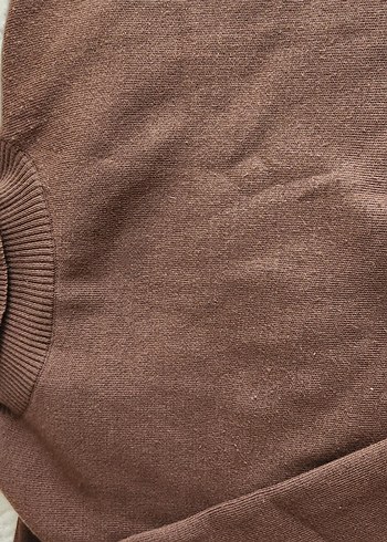 Kahverengi Kadın Triko Oversize Kazak - Görsel 2