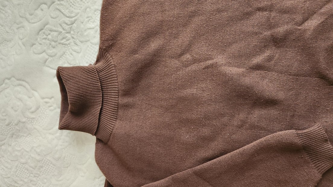 Kahverengi Kadın Triko Oversize Kazak - Görsel 2