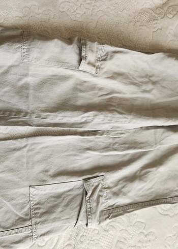 Düğmeli  Keten Kadın Pantolon - Görsel 2