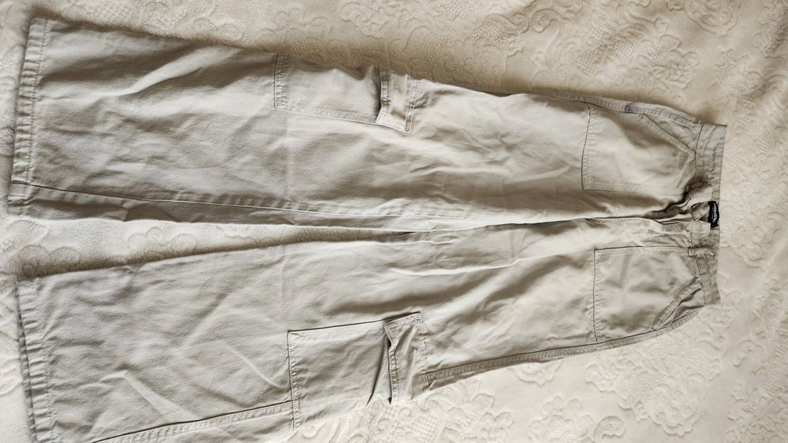 Düğmeli  Keten Kadın Pantolon - Görsel 2