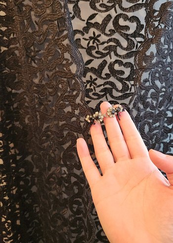 Kadın Siyah Dantelli Gotik yelek - Görsel 3