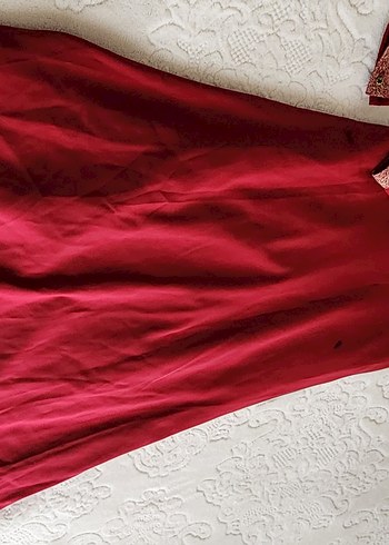 Bordo Uzun Kollu V Yaka Kadın Elbise - Görsel 3