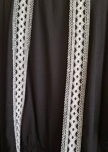 38 Beden Siyah Dantel Detaylı kimono