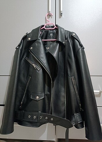 zara loft deri ceket siyah oversize