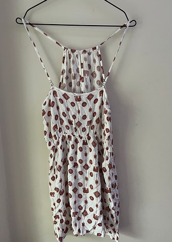 Beyaz Bağlamalı Bohem Kadın Elbise - Görsel 4